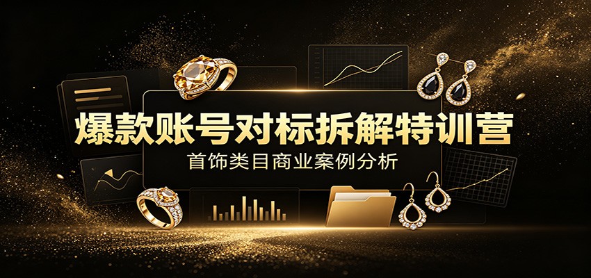 爆款账号对标拆解特训营:首饰类目商业案例分析,配套完整资料内容-AI学习资源网