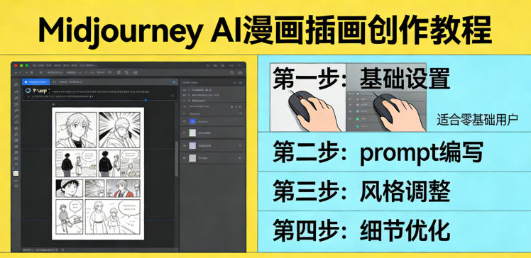 利用Midjourney AI人工智能轻松创作漫画插画教程，零基础创作完整漫画插画-AI学习资源网