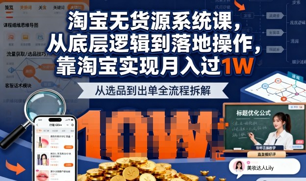 2025最新淘宝无货源系统课，从底层逻辑到落地操作，靠淘宝实现月入过1W-AI学习资源网