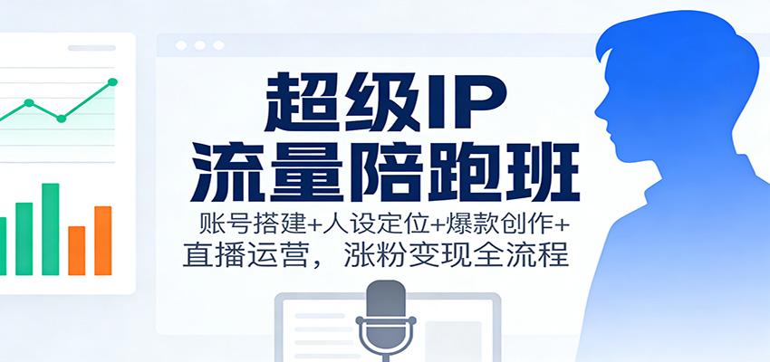 超级IP流量陪跑班：账号搭建+人设定位+爆款创作+直播运营，涨粉变现全流程-AI学习资源网