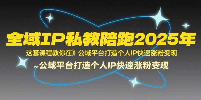 全域IP私教陪跑2025年，这套课程教你在公域平台打造个人IP快速涨粉变现-AI学习资源网