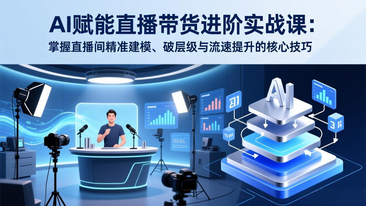 AI赋能直播带货进阶实战课:掌握直播间精准建模、破层级与流速提升的核心技巧-AI学习资源网