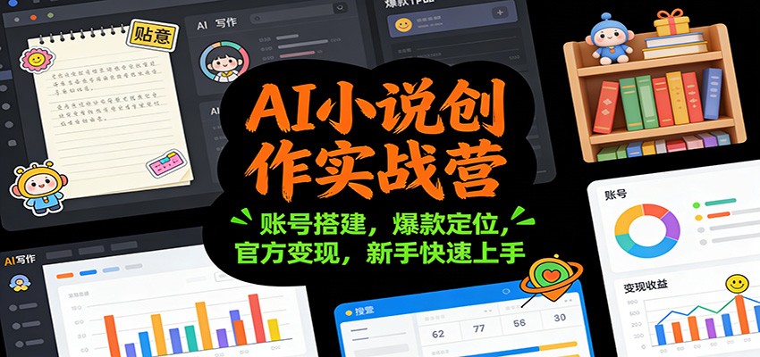 AI小说创作实战营：账号搭建，爆款定位，官方变现，新手快速上手-AI学习资源网