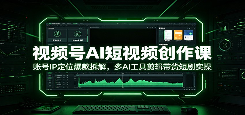 视频号AI短视频创作课:账号IP定位爆款拆解,多AI工具剪辑带货短剧实操-AI学习资源网