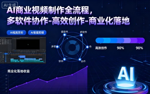 AI商业视频制作全流程2期,多软件协作-高效创作-商业化落地(更新)-AI学习资源网