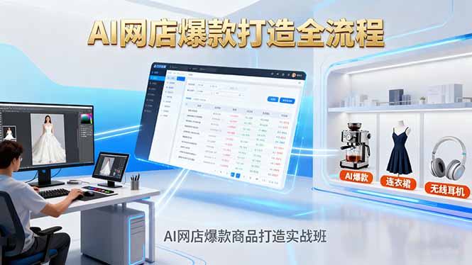 AI网店爆款商品打造实战班：AI技术实现商品图智能处理，快速搭建AI网店-AI学习资源网
