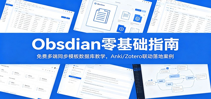 Obsidian零基础指南:免费多端同步模板数据库教学,Anki/Zotero联动落地案例-AI学习资源网