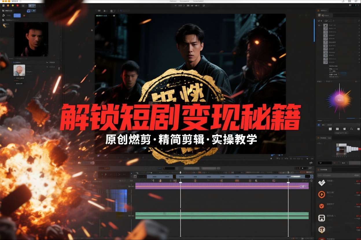 短剧拉新之原创燃剪精简剪辑实操课，解锁短剧变现秘籍-AI学习资源网
