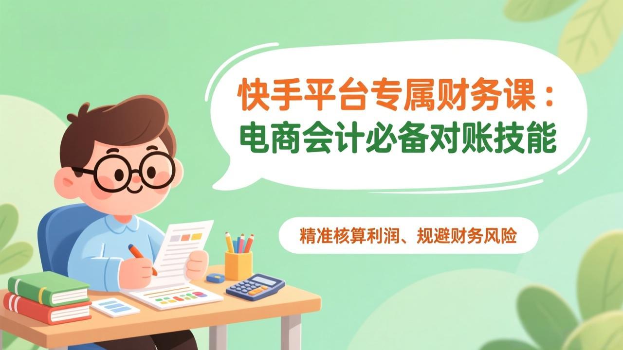 快手平台专属财务课：电商会计必备对账技能，精准核算利润、规避财务风险-AI学习资源网