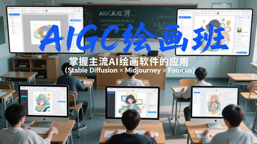 AIGC绘画班，掌握主流Ai绘画软件的应用(Stable Diffusion x Midjourney x Fooocus)-AI学习资源网