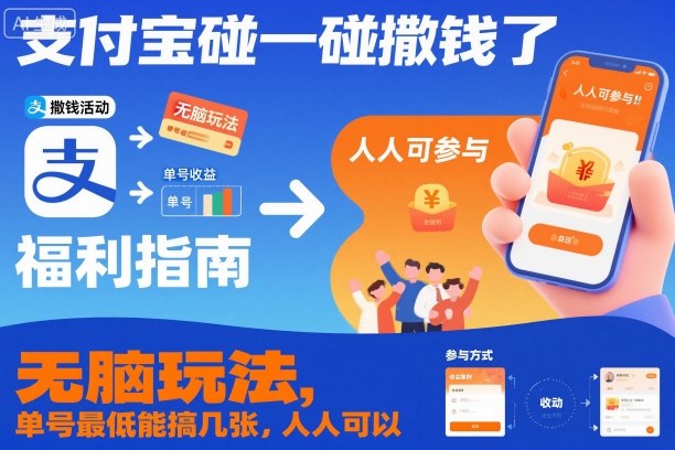 支付宝碰一碰撒钱了,无脑玩法,单号最低能搞几张,人人可以撸【揭秘】-AI学习资源网