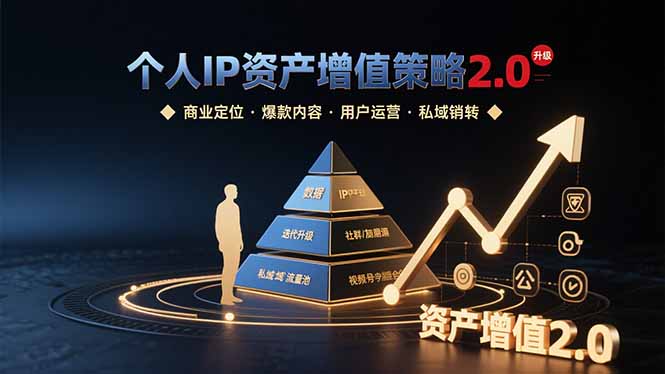 个人IP资产增值策略2.0 拆解商业定位/爆款内容/用户运营/私域销转四大模块-AI学习资源网