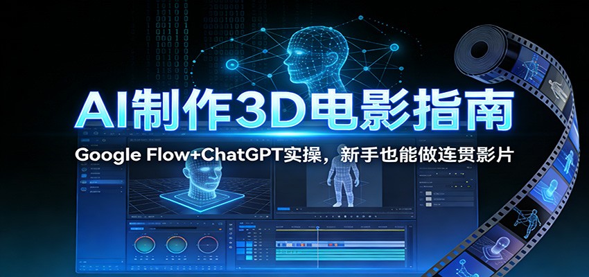 AI制作3D电影指南:Google Flow+ChatGPT实操,新手也能做连贯影片-AI学习资源网