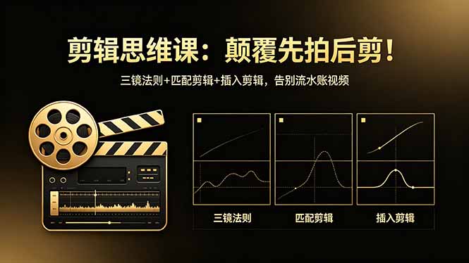 剪辑思维课：颠覆先拍后剪！三镜法则+匹配剪辑+插入剪辑，告别流水账视频-AI学习资源网