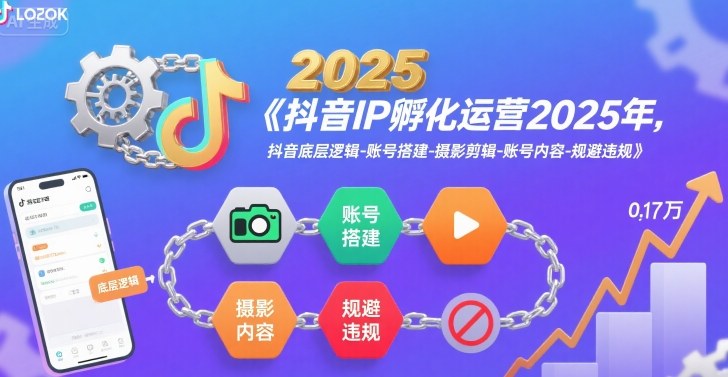 抖音IP孵化运营2025年，抖音底层逻辑-账号搭建-摄影剪辑-账号内容-规避违规-AI学习资源网