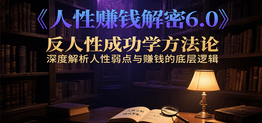人性赚钱解密6.0，反人性成功学方法论，深度解析人性弱点与赚钱的底层逻辑-AI学习资源网