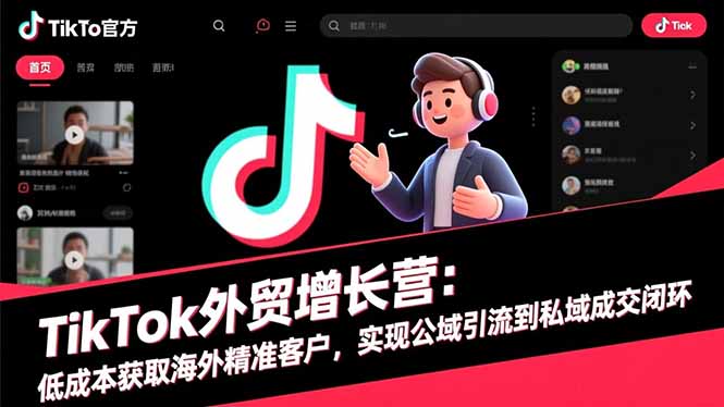 TikTok外贸增长营：低成本获取海外精准客户，实现公域引流到私域成交闭环-AI学习资源网