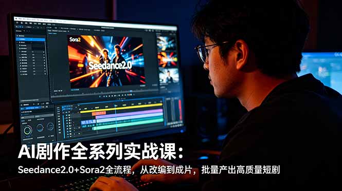 AI剧作全系列实战课:Seedance2.0+Sora2全流程,从改编到成片,批量产出高质量短剧-AI学习资源网