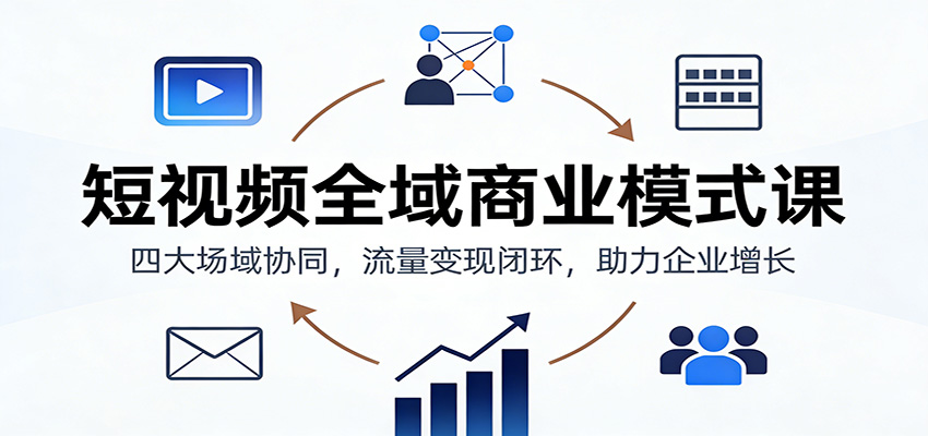 短视频全域商业模式课：四大场域协同，流量变现闭环，助力企业增长-AI学习资源网