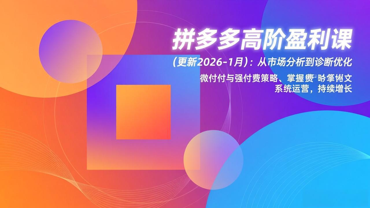 拼多多高阶盈利课(更新2026-1月-AI学习资源网