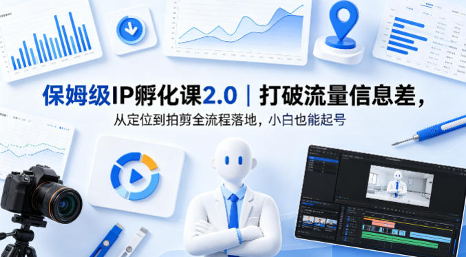 保姆级IP孵化课2.0｜打破流量信息差，从定位到拍剪全流程落地，小白也能起号-AI学习资源网