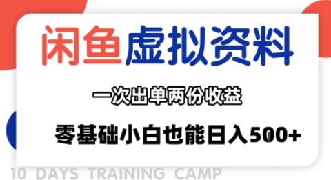 闲鱼虚拟资料新变现玩法，信息差项目，一次出单两份收益，无需囤货，可批量矩阵，零基础小白也能日入多张-AI学习资源网