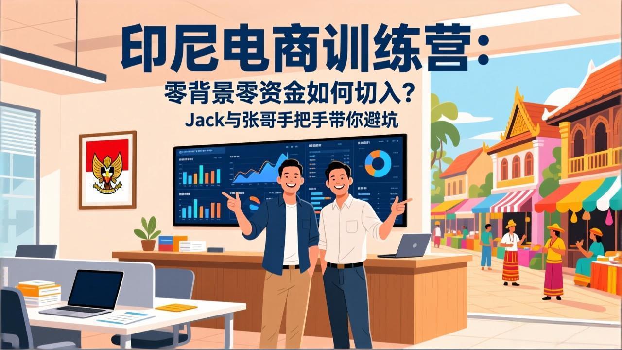 印尼电商训练营：零背景零资金如何切入？Jack与张哥手把手带你避坑-AI学习资源网