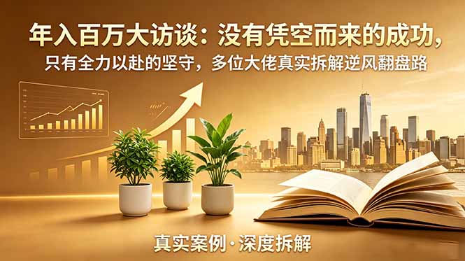 年入百万大访谈-更新：没有凭空而来的成功，只有全力以赴的坚守，多位大佬真实拆解逆风翻盘路-AI学习资源网