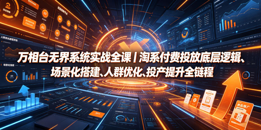 万相台无界系统实战全课｜淘系付费投放底层逻辑、场景化搭建、人群优化、投产提升全链路运营教程-AI学习资源网