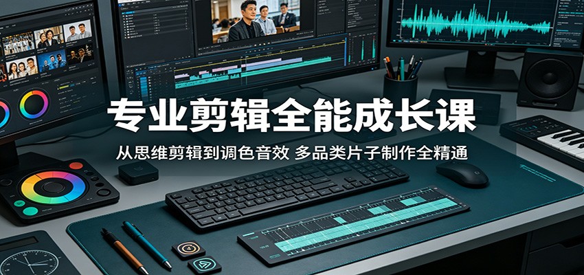 专业剪辑全能成长课：从思维剪辑到调色音效，多品类片子制作全精通-AI学习资源网