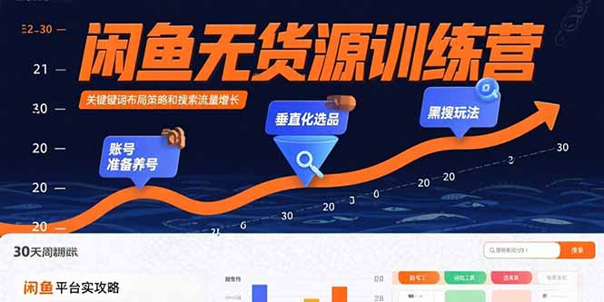 闲鱼无货源训练营：账号准备养号/垂直化选品/黑搜玩法，0基础30天盈利指南-AI学习资源网