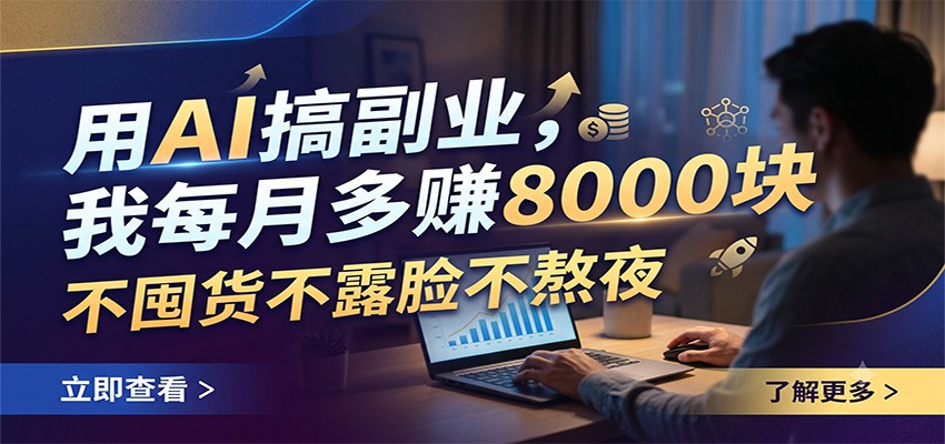 用AI搞副业,我每月多赚8000块,不囤货不露脸不熬夜-AI学习资源网