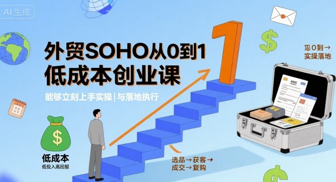 外贸SOHO从0到1低成本创业课，能够立刻上手实操与落地执行-AI学习资源网