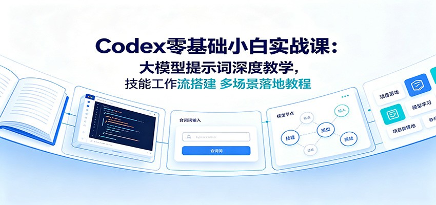 Codex零基础小白实战课:大模型提示词深度教学,技能工作流搭建多场景落地教程-AI学习资源网