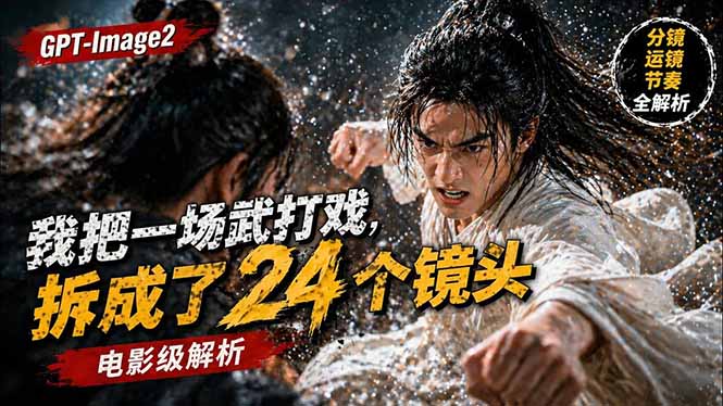 用GPT-Image2，把一段武打对决拆成24个连续镜头，从人物建立、动作衔接、运镜节奏，到情绪爆发-AI学习资源网