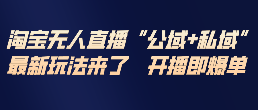 淘宝无人直播最新玩法，包含私域和公域两种玩法-AI学习资源网