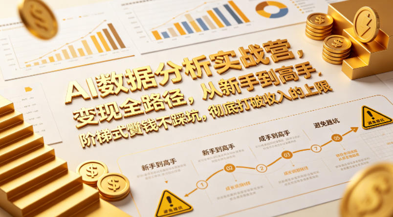 AI数据分析实战营，变现全路径，从新手到高手，阶梯式賺钱不踩坑，彻底打破收入的上限-AI学习资源网