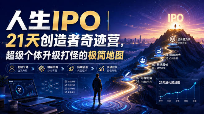 人生IPO︱21天创造者奇迹营,超级个体升级打怪的极简地图-AI学习资源网