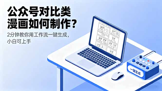 公众号对比类漫画如何制作？2分钟教你用工作流一键生成，小白可上手-AI学习资源网
