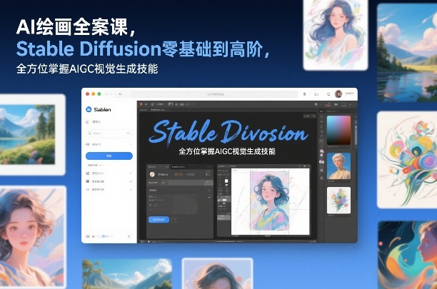 AI绘画全案课，Stable Diffusion零基础到高阶，全方位掌握AIGC视觉生成技能-AI学习资源网