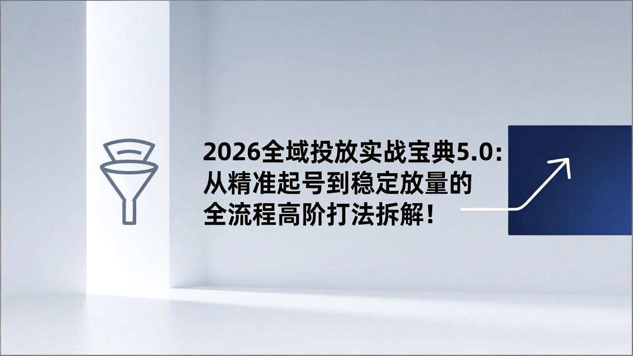 2026全域投放实战宝典5.0：从精准起号到稳定放量的全流程高阶打法拆解！-AI学习资源网