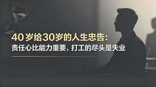 付费文章：40岁给30岁的人生忠告：责任心比能力重要，打工的尽头是失业-AI学习资源网