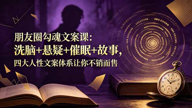 朋友圈勾魂文案课：洗脑+悬疑+催眠+故事，四大人性文案体系让你不销而售-AI学习资源网