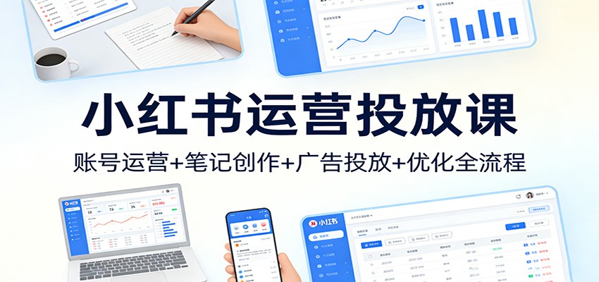 小红书运营投放课：账号运营+笔记创作+广告投放+优化全流程-AI学习资源网
