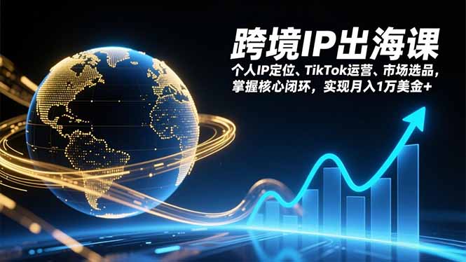 跨境IP出海课，个人IP定位、TikTok运营、市场选品，掌握核心闭环，实现月入1万美金+-AI学习资源网
