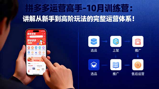 拼多多运营高手-10月训练营：讲解从新手到高阶玩法的完整运营体系！-AI学习资源网
