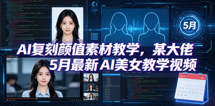 AI复刻颜值素材教学，某大佬5月最新AI美女教学视频，内含4月好物复刻教学-AI学习资源网