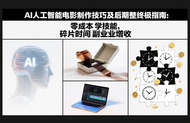 AI人工智能电影制作技巧及后期完整终极指南：零成本学技能，碎片时间副业增收-AI学习资源网