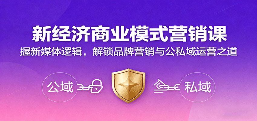 新经济商业模式营销课，握新媒体逻辑，解锁品牌营销与公私域运营之道-AI学习资源网