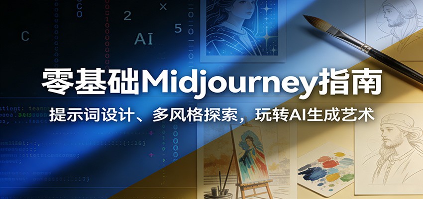 零基础Midjourney指南:提示词设计、多风格探索,玩转AI生成艺术-AI学习资源网